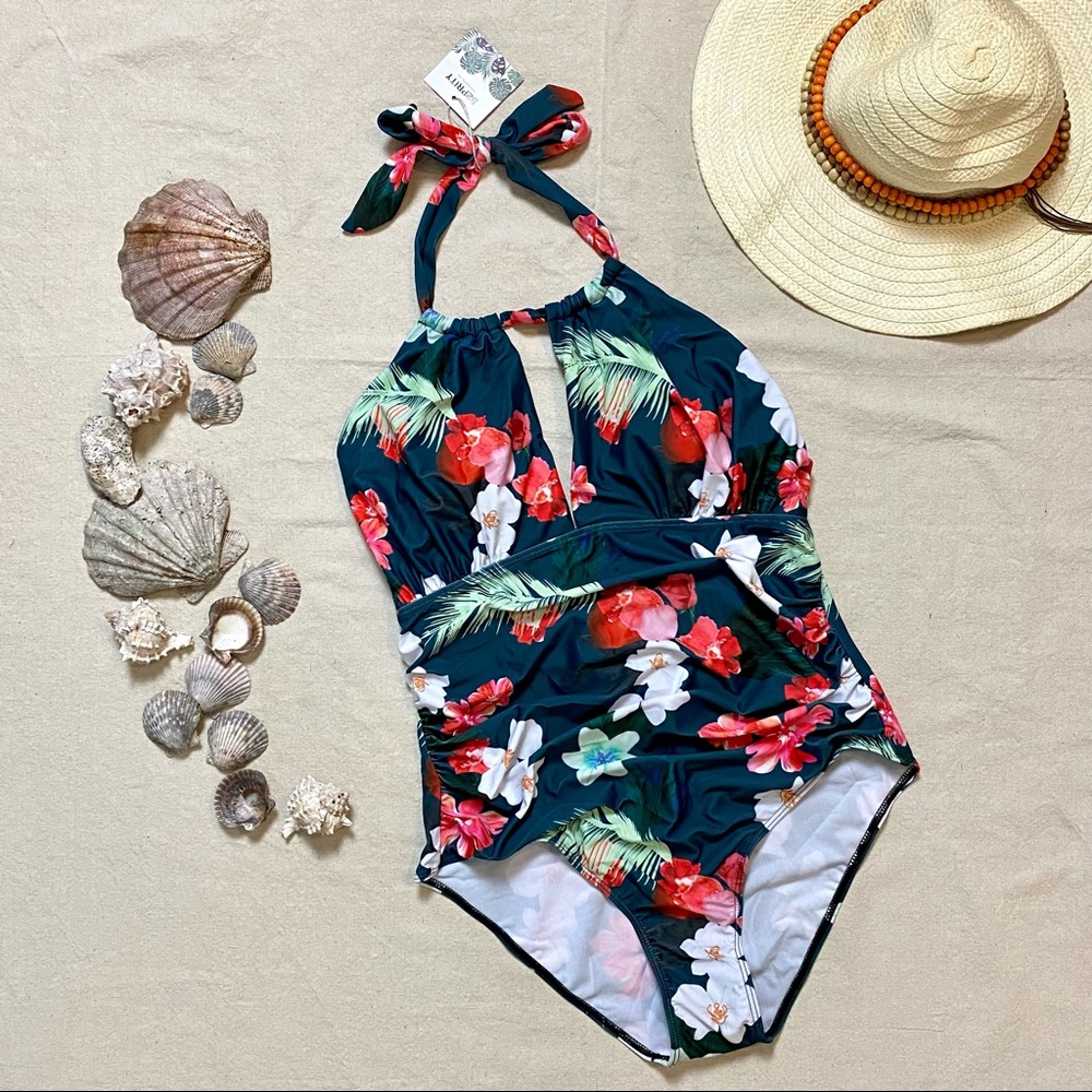 B2prity | One Piece Swimsuit, Floral, XL